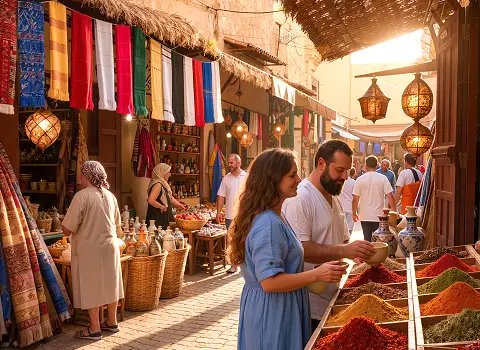 Buntes Treiben auf dem Markt von Houmt Souk Djerba