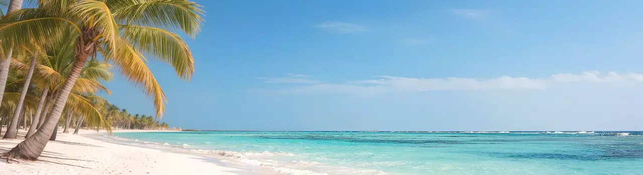 Traumstrand auf Djerba mit t&uuml;rkisblauem Meer und Palmen