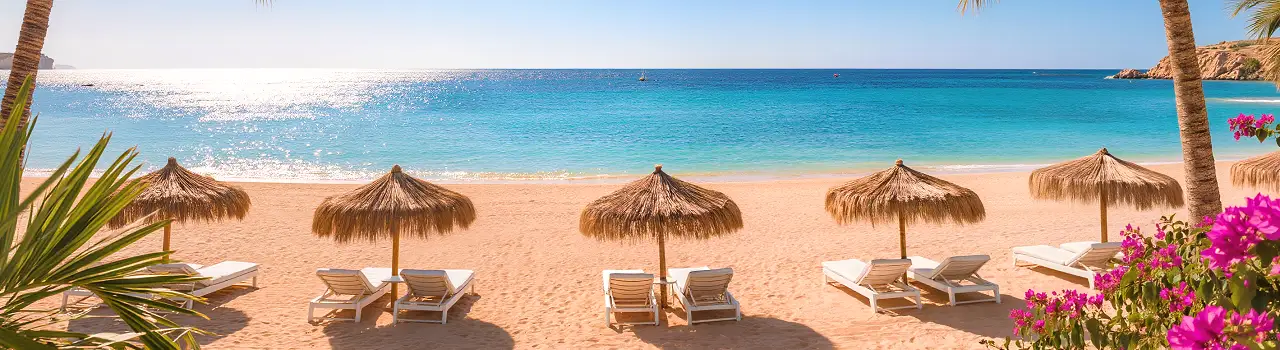 Traumhafter Sandstrand in Hammamet mit t&uuml;rkisblauem Meer, ideal f&uuml;r eine Pauschalreise