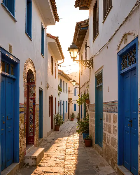 Altstadt von Monastir mit wei&szlig; get&uuml;nchten H&auml;usern, Pauschalreise Monastir